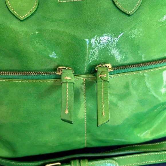 Dooney & Bourke Apple Green Patent Leather Women's Satchel Bag - Picture 11 of 12
